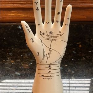 Psychic Fortune Teller Palmistry Hand Palm Figurine / Ring Stand